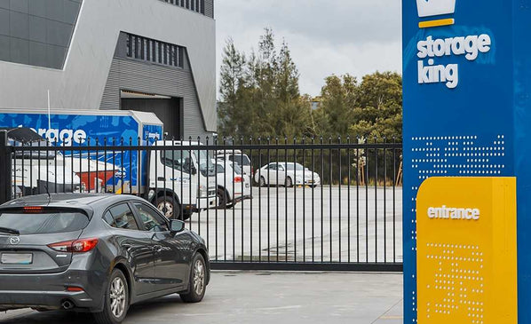 A business vehicle enters a clean, secure Storage King facility in Sydney, representative of our high professional standards across Australia. As an authoritative partner for commercial storage, we provide trusted facilities and reliable access, expertly designed for the needs of modern businesses.