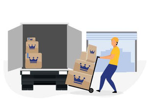An illustration of a delivery being made to a commercial Storage King unit, showcasing our expert receipt and dispatch handling service. Let our experienced team streamline your business operations by professionally managing your deliveries at our secure facilities, available at many locations.