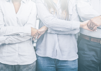 A photo of people holding hands in a supportive chain, representing Storage King's diverse network of trusted corporate partners. Our expertise and brand values are supported by strategic collaborations with industry leaders like Visy and the SSAA, service partners like The Finishing Touch and Europcar, and our sustainability partners EcoActiv and Mobile Muster.
