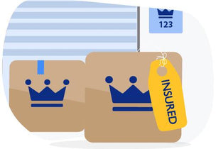 This illustration of an insured moving box highlights our self-storage insurance options, giving an extra layer of trusted protection for your belongings.